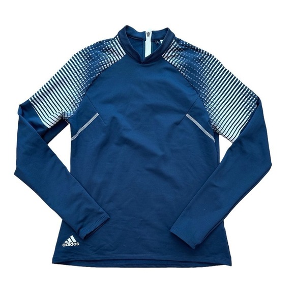 Adidas Cold Ready Gear Zipper Blue White Women’s Long Sleeve Top Small - Picture 2 of 5